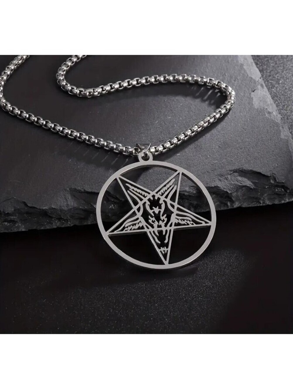 BAPHOMET PENTAGRAM PENDANT NECKLACE satan 666 black metal death metal occult